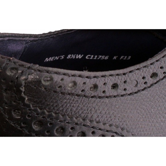 Cole Haan Shoes Men's Size 8.5 Wide Colton Brogue Wingtip Oxford Black C11756 - Picture 4 of 12